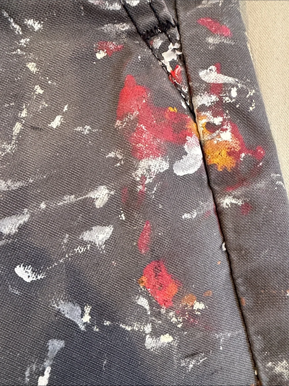 Levi's Gray Paint-Splatter Flat-Front Chino Shorts